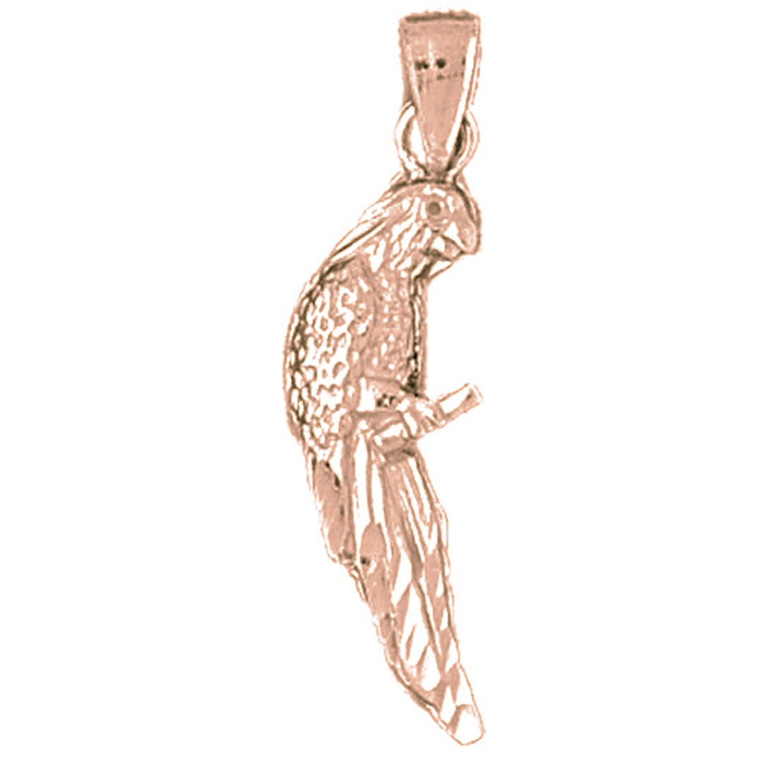 14K or 18K Gold Parrot Pendant