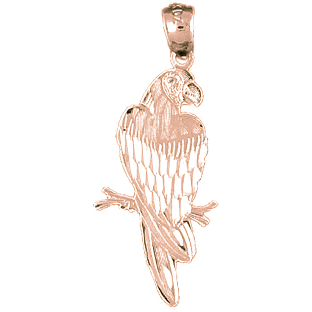 14K or 18K Gold Parrot Pendant