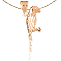 10K, 14K or 18K Gold 3D Parrot Pendant