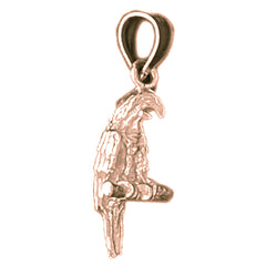 10K, 14K or 18K Gold 3D Parrot Pendant