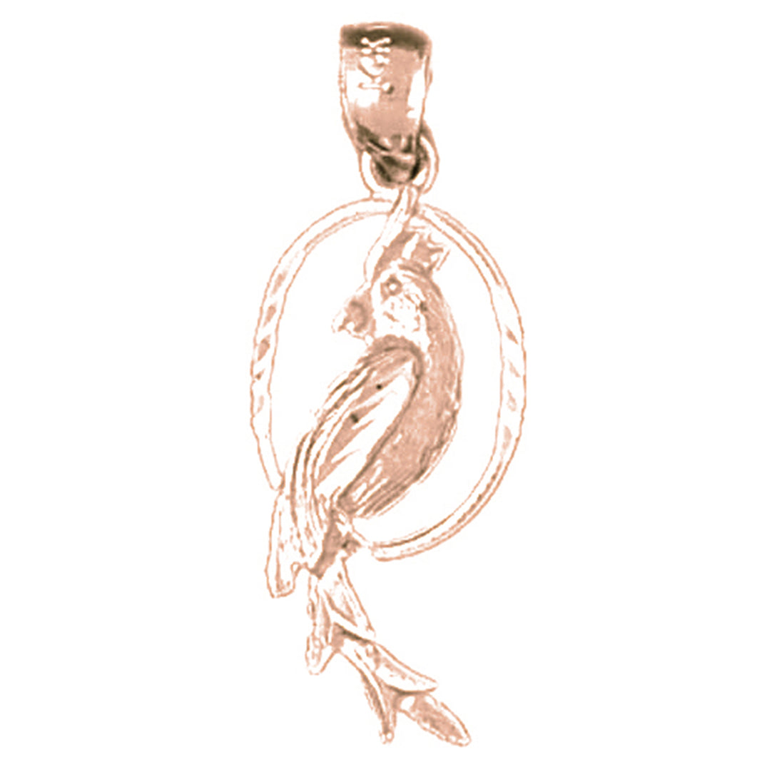 14K or 18K Gold Parrot Pendant