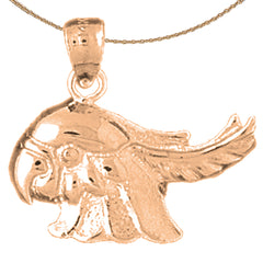 10K, 14K or 18K Gold Cockatiel Bird Pendant
