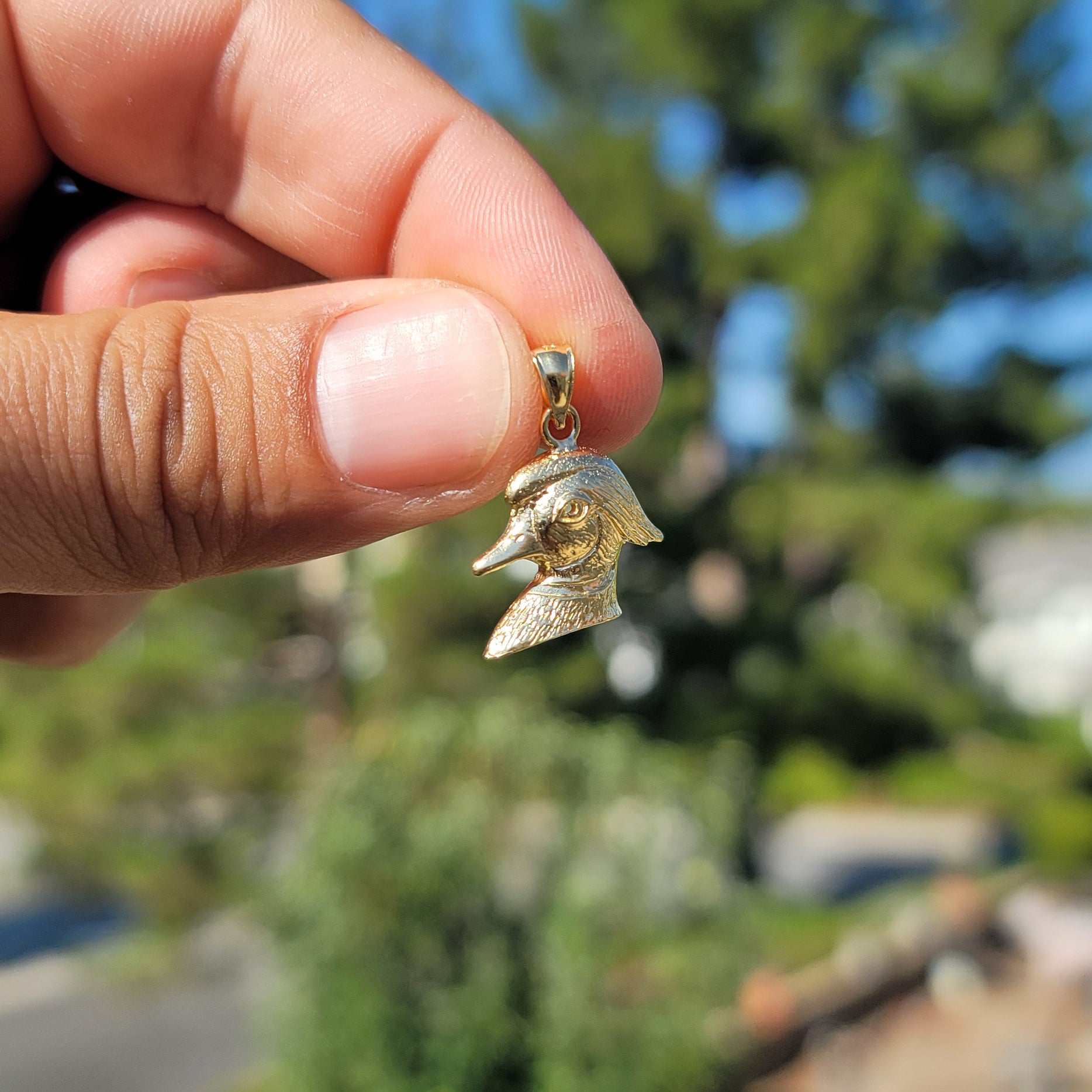 10K, 14K or 18K Gold Duck Pendant