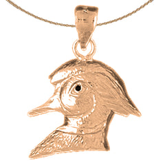 10K, 14K or 18K Gold Duck Pendant