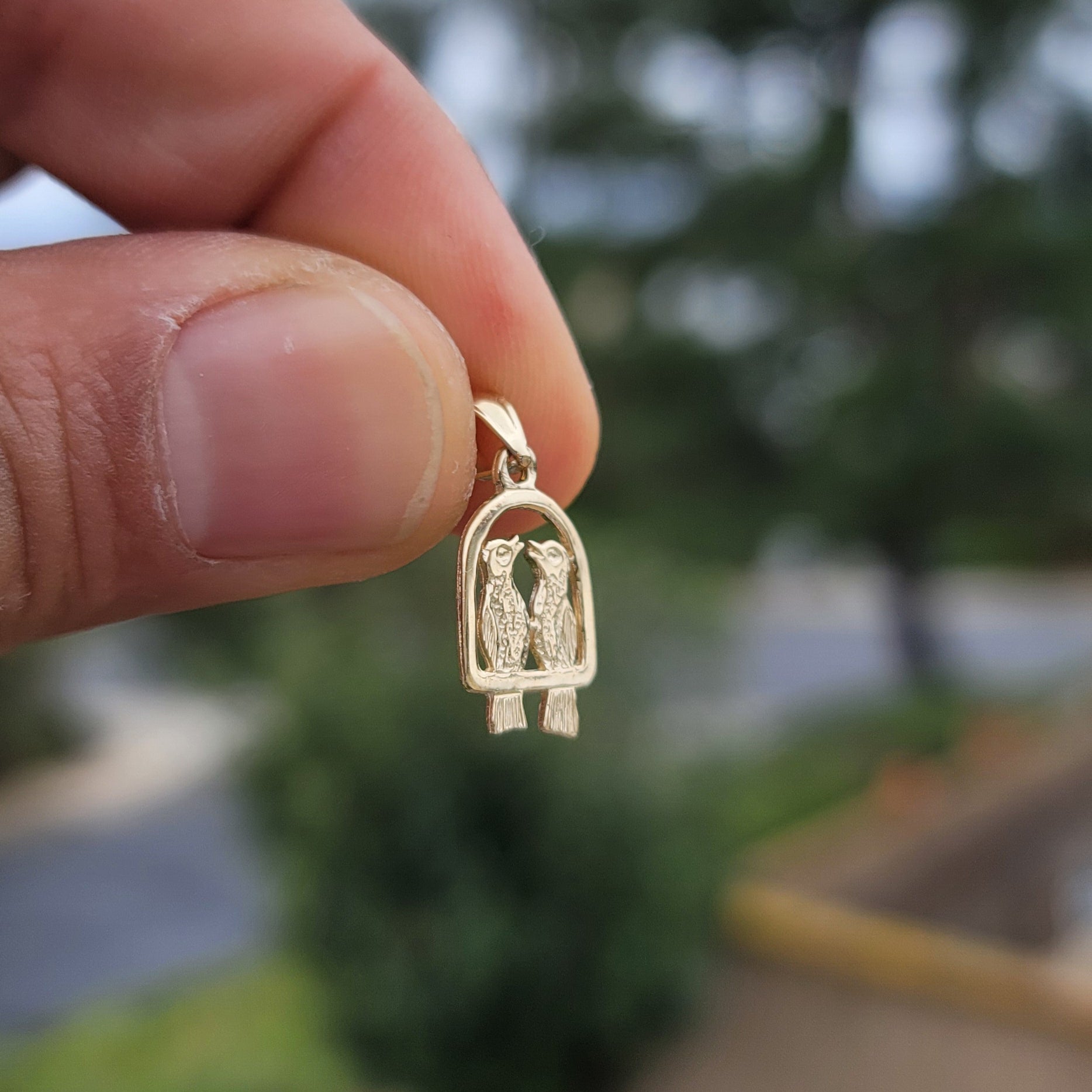 14K or 18K Gold Parrot Pendant