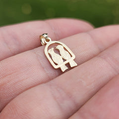 14K or 18K Gold Parrot Pendant