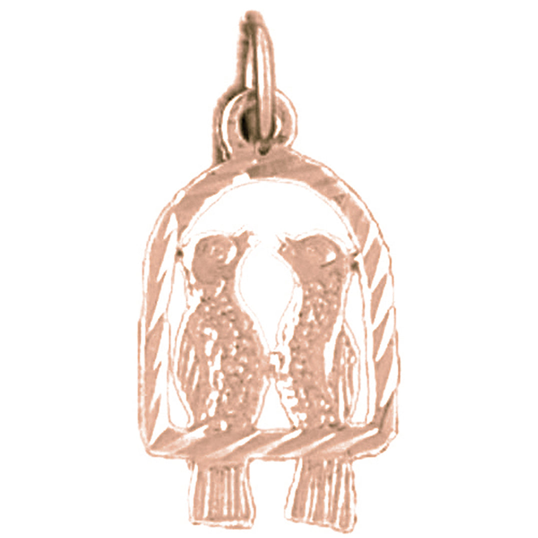 14K or 18K Gold Parrot Pendant
