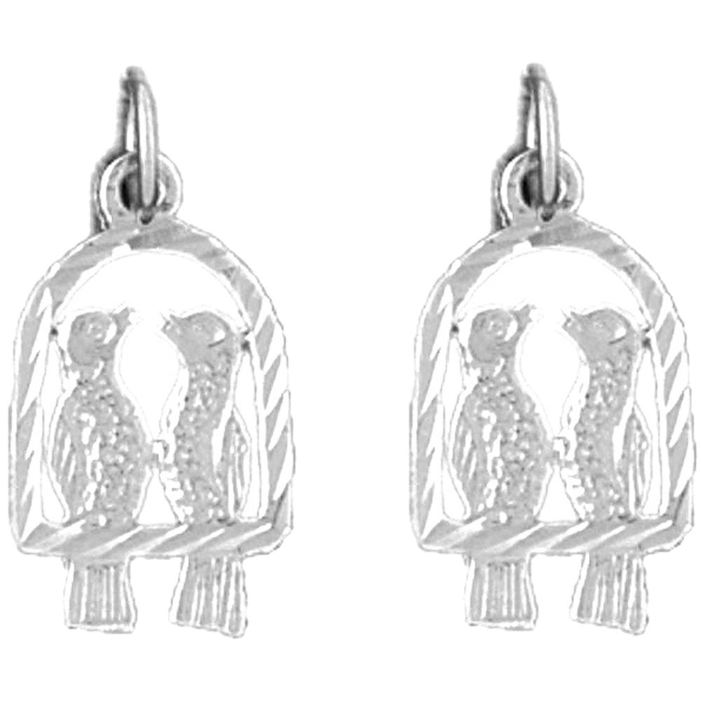 Sterling Silver 20mm Parrot Earrings