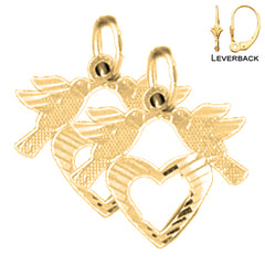 Pendientes de loro de plata de ley de 16 mm (chapados en oro blanco o amarillo)