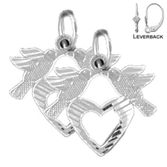 Pendientes de loro de plata de ley de 16 mm (chapados en oro blanco o amarillo)