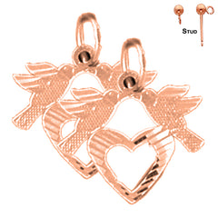 14K oder 18K Gold 16mm Papagei Ohrringe