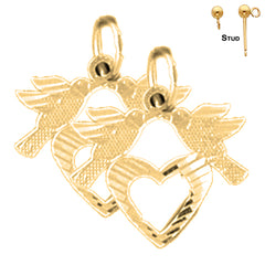 14K oder 18K Gold 16mm Papagei Ohrringe