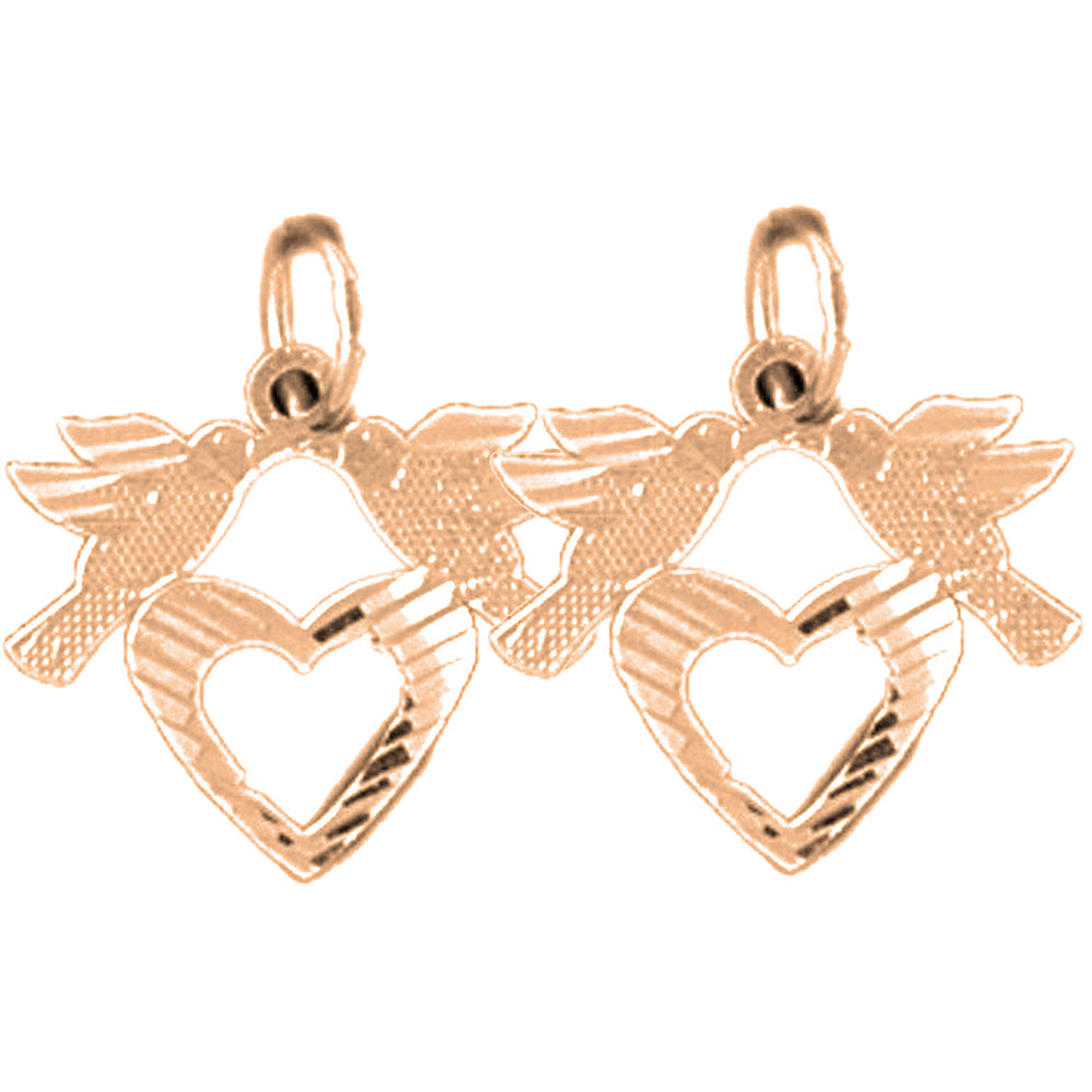 14K or 18K Gold 16mm Parrot Earrings