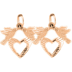 14K or 18K Gold 16mm Parrot Earrings