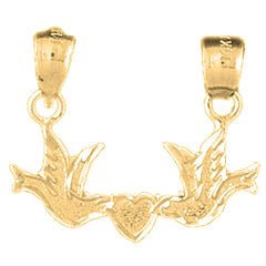 14K or 18K Gold Parrot Pendant