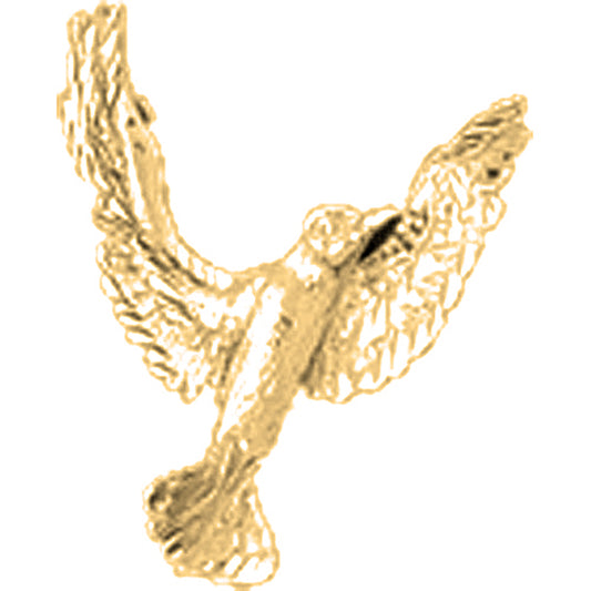 10K, 14K or 18K Gold Hummingbird Pendant