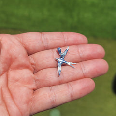 10K, 14K or 18K Gold 3D Swallow Pendant