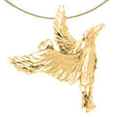 10K, 14K or 18K Gold Hummingbird Pendant