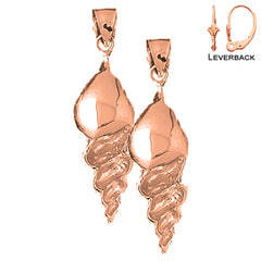 14K or 18K Gold Conch Shell Earrings