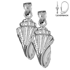 Pendientes de concha de caracola de oro de 14 quilates o 18 quilates de 25 mm