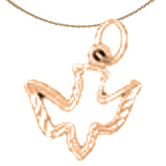 14K or 18K Gold Dove Pendant