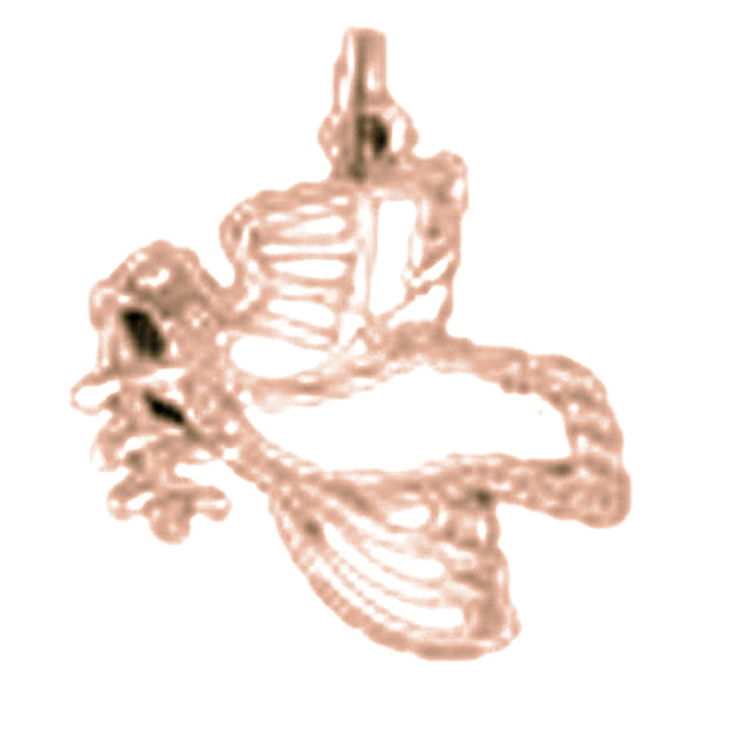 14K or 18K Gold Dove & Olive Branch Pendant