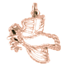 14K or 18K Gold Dove & Olive Branch Pendant