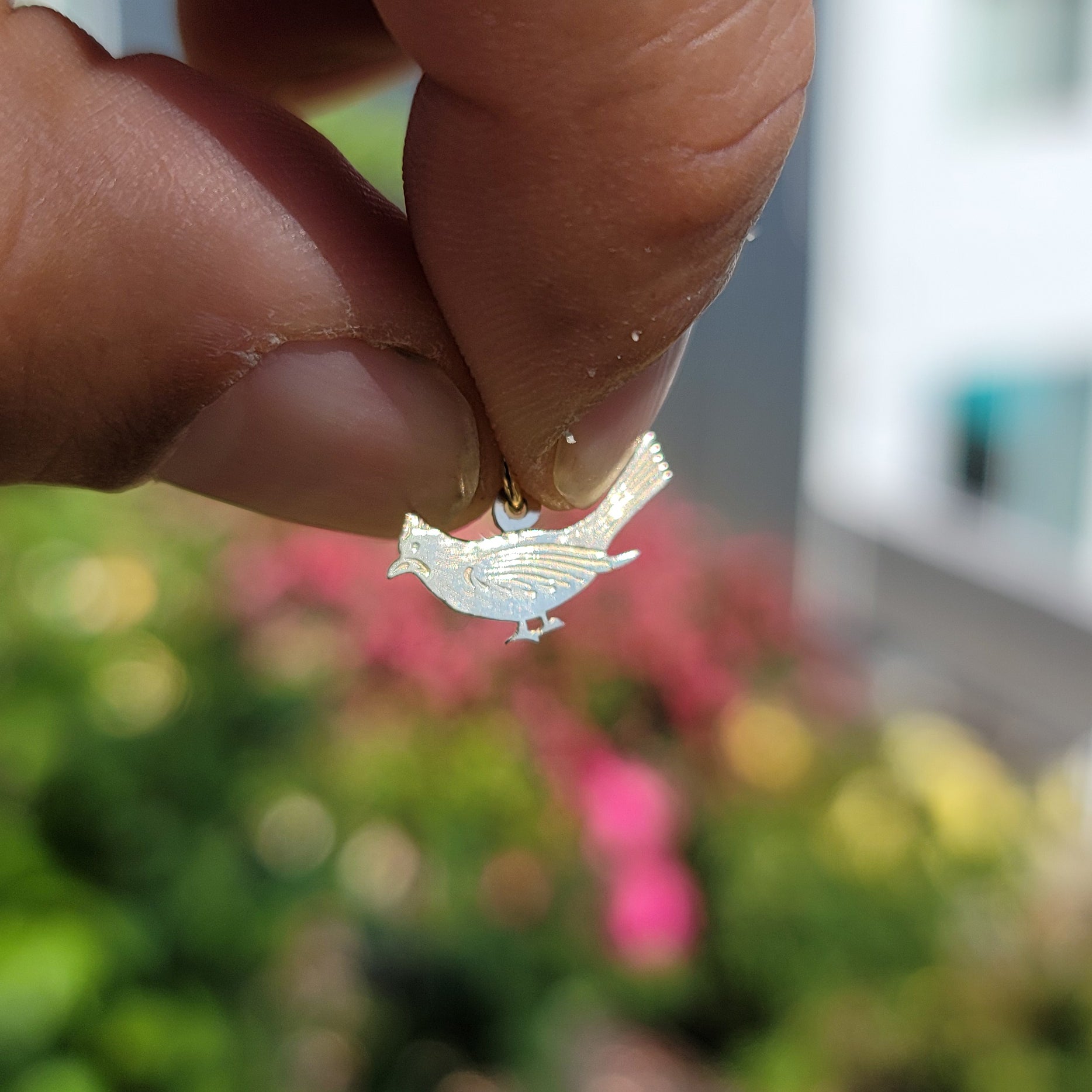 14K or 18K Gold Cardinal Bird Pendant