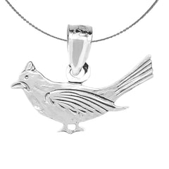 Colgante de pájaro cardenal de oro de 14 quilates o 18 quilates