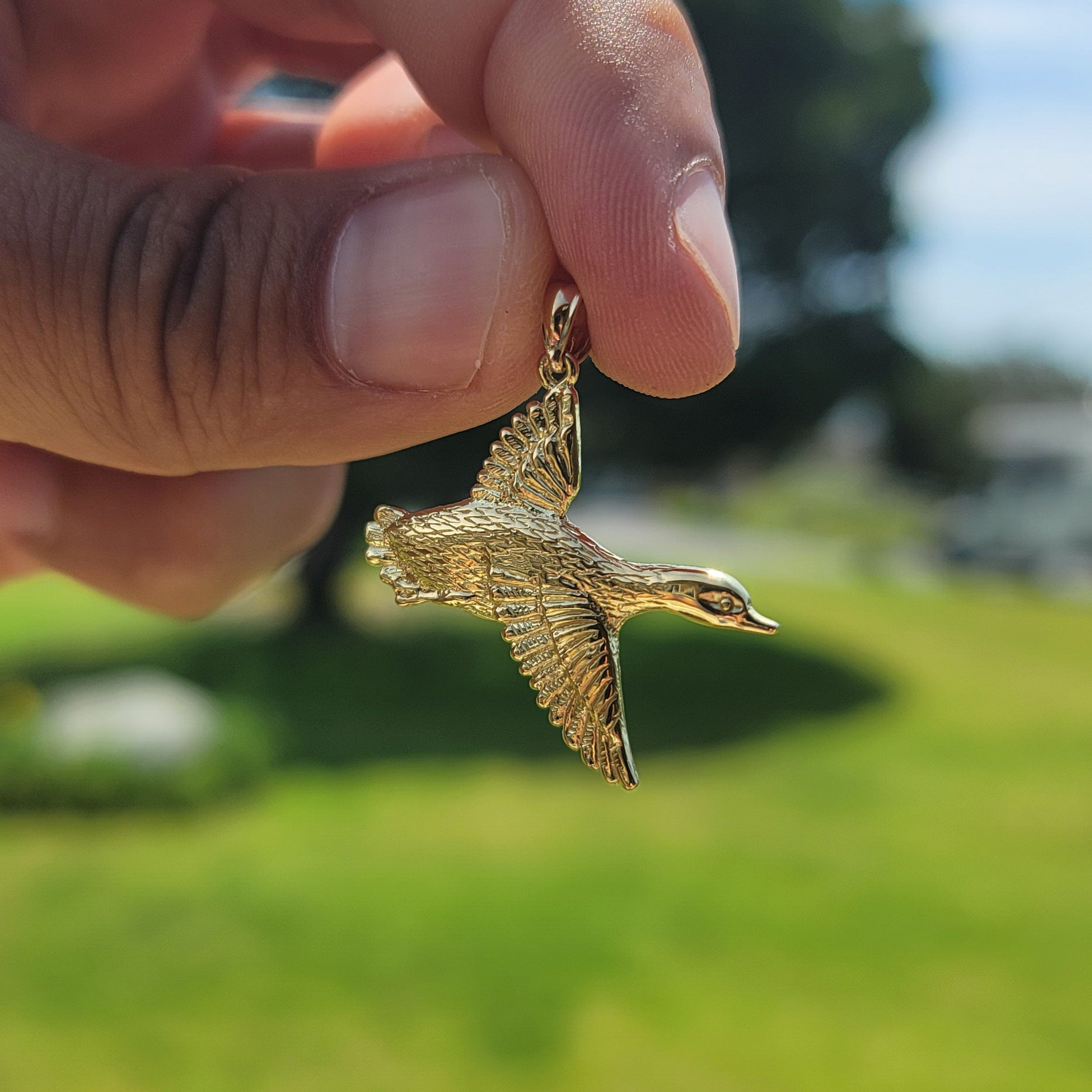 10K, 14K or 18K Gold Duck Pendant