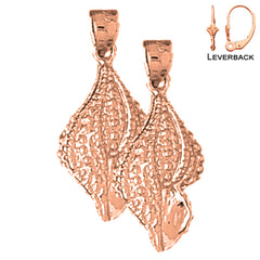 Pendientes de concha de caracola de oro de 14 quilates o 18 quilates de 24 mm