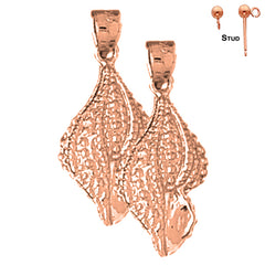 Pendientes de concha de caracola de oro de 14 quilates o 18 quilates de 24 mm