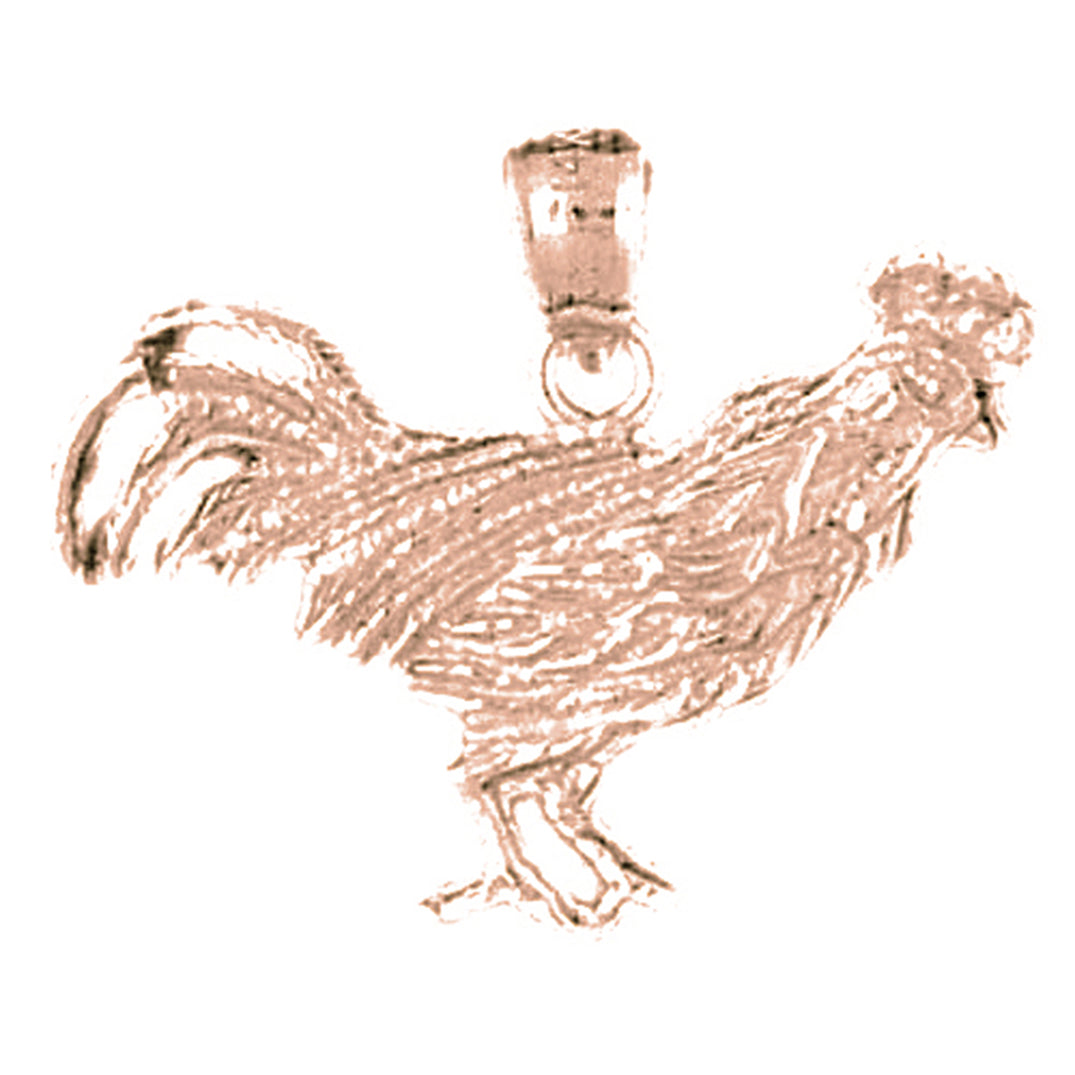 14K or 18K Gold Rooster Pendant