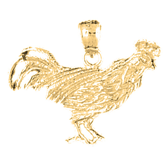 14K or 18K Gold Rooster Pendant