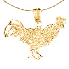 Colgante de Gallo de Oro de 14K o 18K