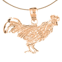 Colgante de Gallo de Oro de 14K o 18K