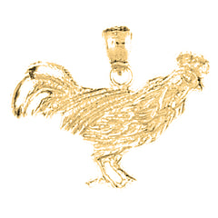 14K or 18K Gold Rooster Pendant