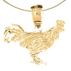 14K or 18K Gold Rooster Pendant