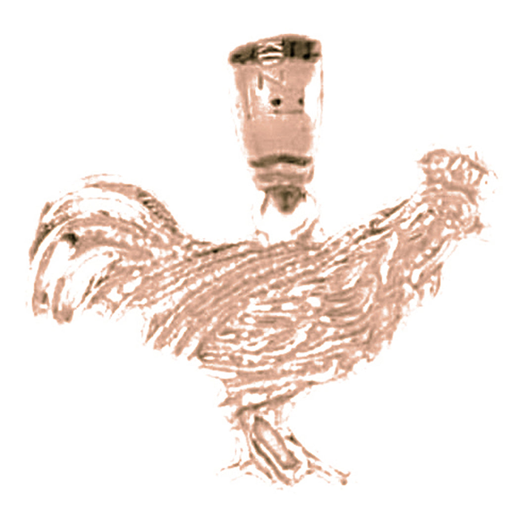 14K or 18K Gold Rooster Pendant