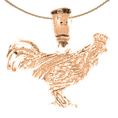 14K or 18K Gold Rooster Pendant