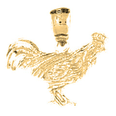 14K or 18K Gold Rooster Pendant