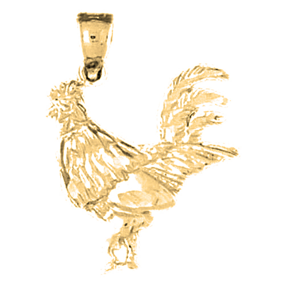 14K or 18K Gold Rooster Pendant