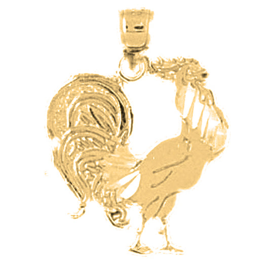 14K or 18K Gold Rooster Pendant