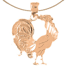 14K or 18K Gold Rooster Pendant