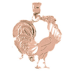 14K or 18K Gold Rooster Pendant