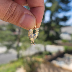 14K or 18K Gold Rooster Pendant