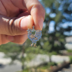 Colgante de Gallo de Oro de 14K o 18K
