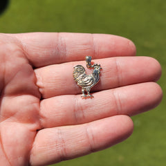 Colgante de Gallo de Oro de 14K o 18K
