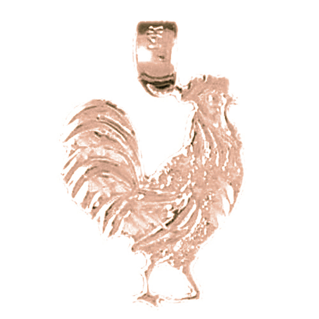 14K or 18K Gold Rooster Pendant