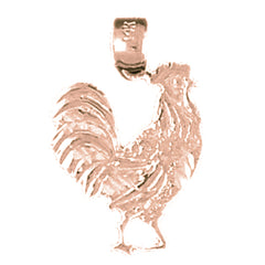 14K or 18K Gold Rooster Pendant